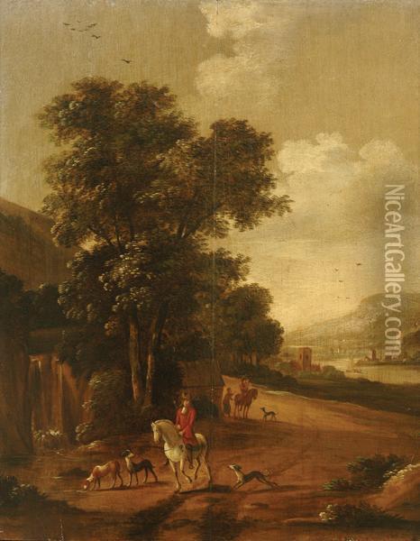 Landscapewith Horse Rider Oil Painting - Jan Wijnants