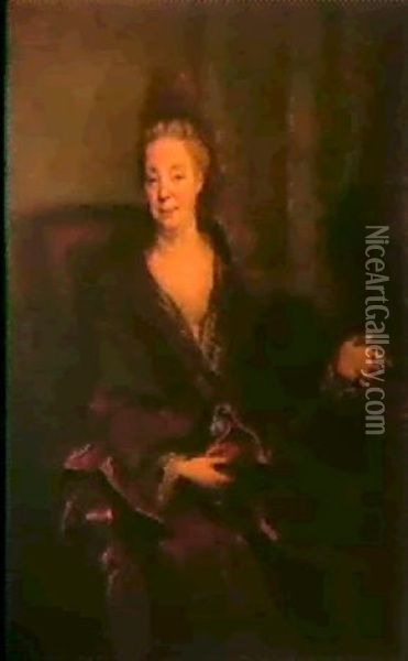 Portrait De Madame Titon Oil Painting - Nicolas de Largilliere