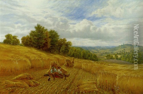 Resting From The Harvest Oil Painting - Alfred Augustus Glendening Sr.