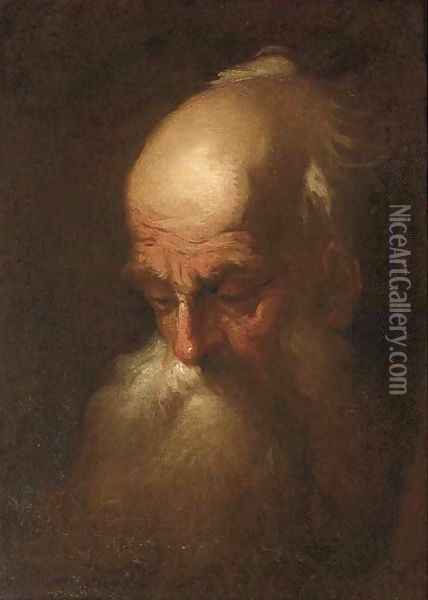 Head of an old man Oil Painting - Christian Wilhelm Ernst Dietrich