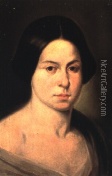 Retrato De La Hija Del Pintor Oil Painting - Antonio Maria Esquivel Suarez de Urbina