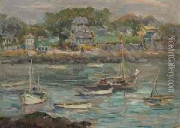 Rockport Harbor Oil Painting - Reynolds Beal
