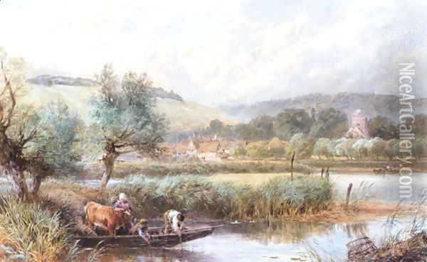 Streatley On Thames, Berkshire Oil Painting - Myles Birket Foster