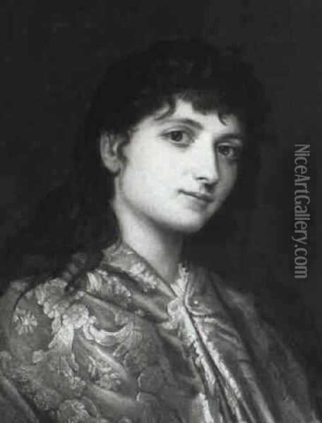 Portrait D'une Femme Oil Painting - Gustave Jean Jacquet