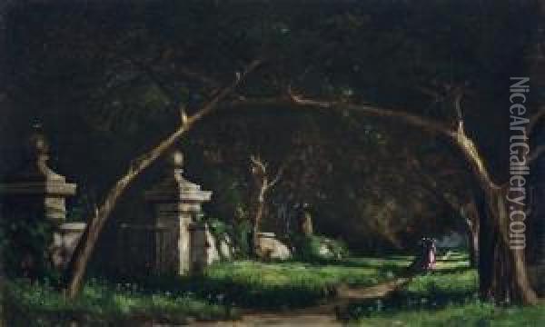 Strolling Beneath The Trees Oil Painting - John Appleton Brown