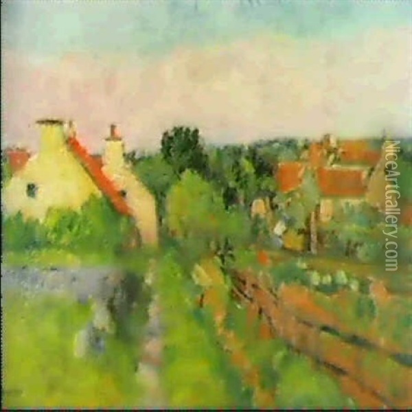 A Fife Village Oil Painting - George Leslie Hunter