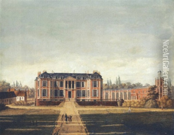 Vue Du Chateau De Caulaincourt Pres De Saint-quentin Oil Painting - Edouard Henri Theophile Pingret