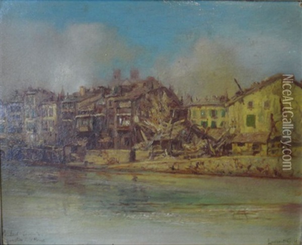 Verdun Bombarde, Quartier De La Meuse Oil Painting - Lucien Laurent-Gsell