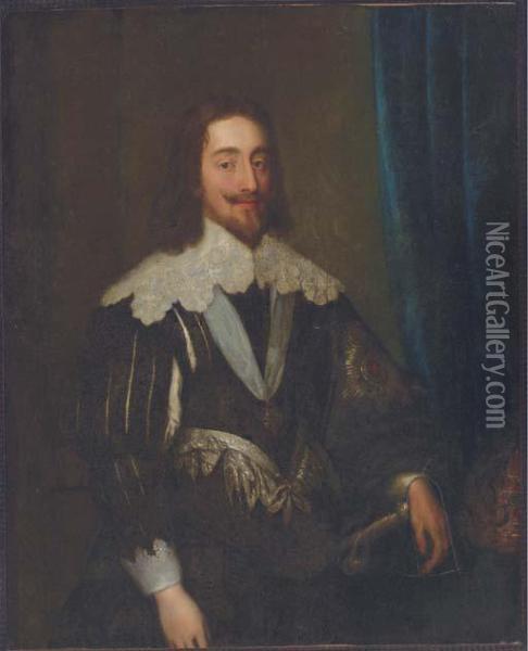 Portrait Of Charles I, Standing Three-quarter Length Oil Painting - Sir Anthony Van Dyck