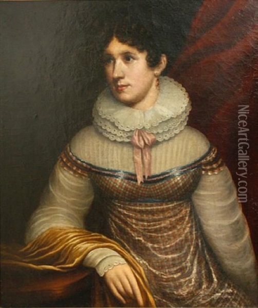 A Portrait Of A Lady, Half-length (lady Catherine Gordon Forbes Of Edinburgh, Scotland?) Oil Painting - Sir Henry Raeburn
