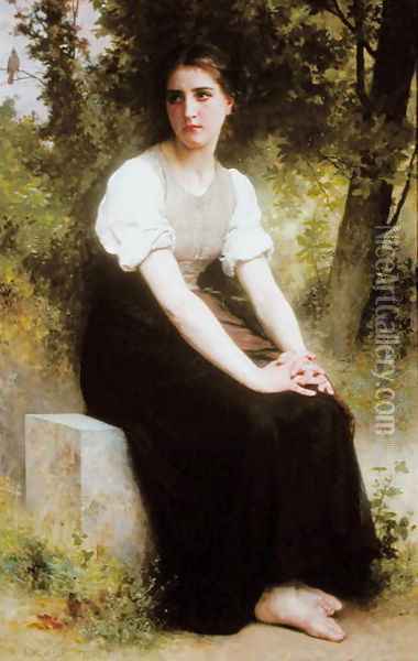 The Song of the Nightingale, c.1895 Oil Painting - William-Adolphe Bouguereau