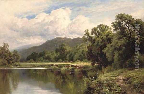 Sleeping waters near Henley on Thames Oil Painting - Henry Hillier Parker