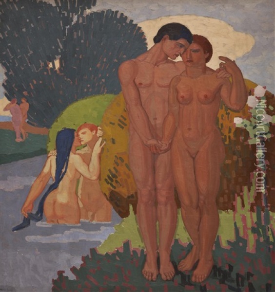 Les Fiancailles Oil Painting -  Marcel-Lenoir (Jules Oury)