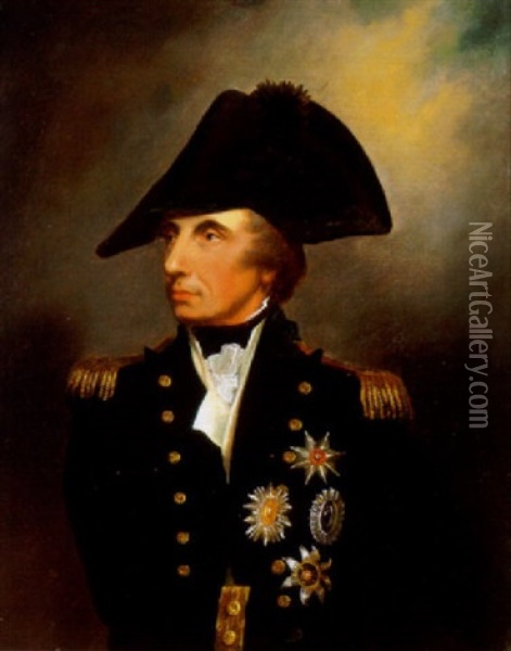 Portrait Of Admiral Lord Nelson Oil Painting - Arthur William Devis