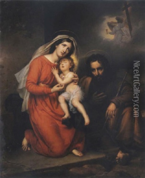La Sainte Famille Attriste Par Le Pressentiment De La Passion Du Sauveur Oil Painting - Paulin Jean Baptiste Guerin