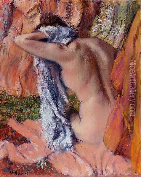 After the Bath VII Oil Painting - Edgar Degas