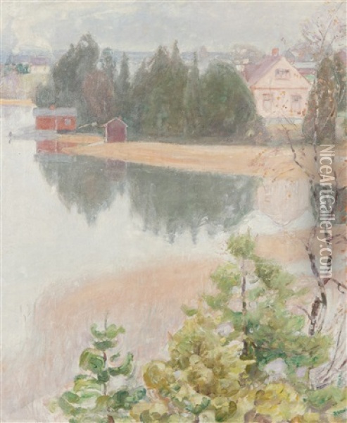 View From Halosenniemi Oil Painting - Pekka Halonen