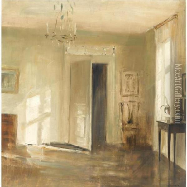 Interior (interior) Oil Painting - Carl Vilhelm Holsoe