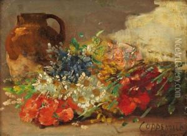 Bouquet De Fleurs Tricolore Oil Painting - Jacques Van Coppenolle