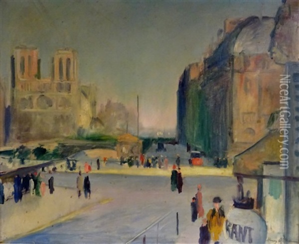 Notre Dame Oil Painting - Henri Ottmann
