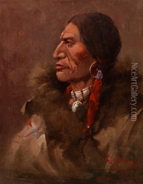 A Cheyenne Brave Oil Painting - Edgar Samuel Paxson