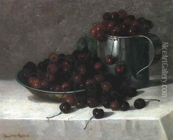 Cherries Oil Painting - Charles Harry Eaton