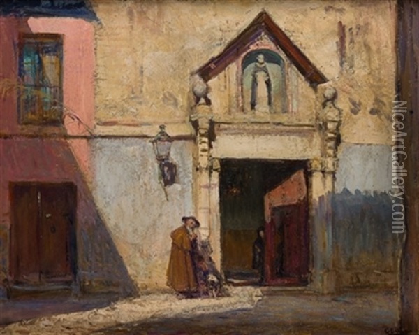 Portada De Santo Domingo, Toledo Oil Painting - Gonzalo Bilbao Martinez