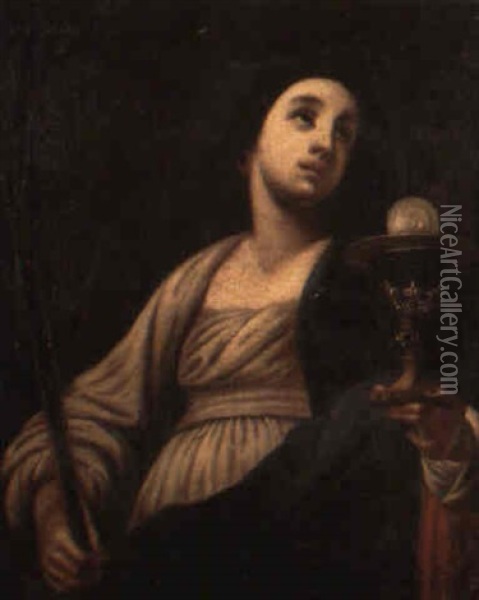 S:ta Agatha Oil Painting - Carlo Dolci