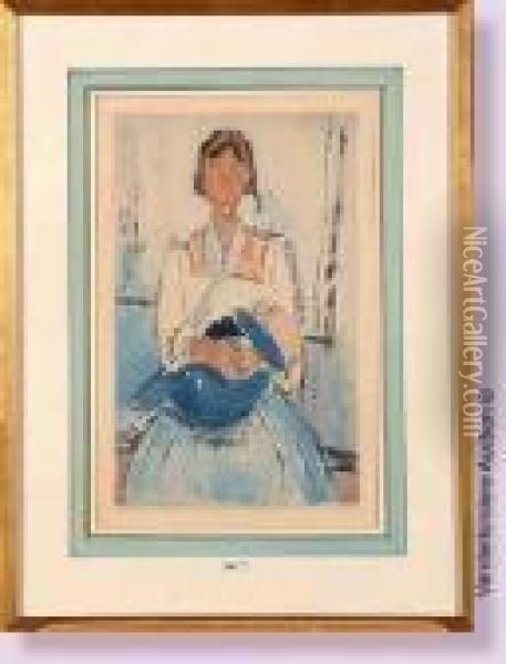 Femme Assise Oil Painting - Amedeo Modigliani