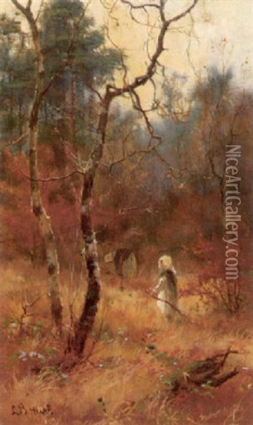 Autumn In The Woods Oil Painting - Louis Bosworth Hurt