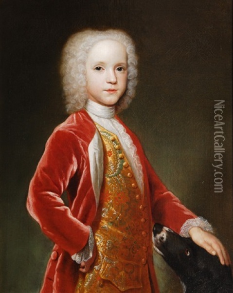 Portrait Of A Noble Boy (traditionally Identified As George Bubb, Lord Dodington) Oil Painting - Hans Hysing