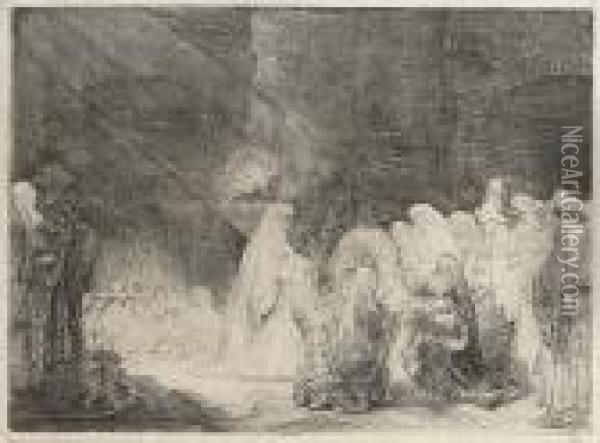 The Presentation In The Temple (bartsch 49) Oil Painting - Rembrandt Van Rijn
