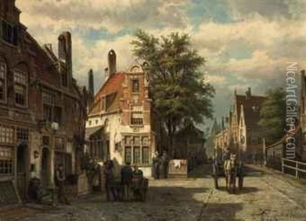 A Street In Enkhuizen Oil Painting - Willem Koekkoek
