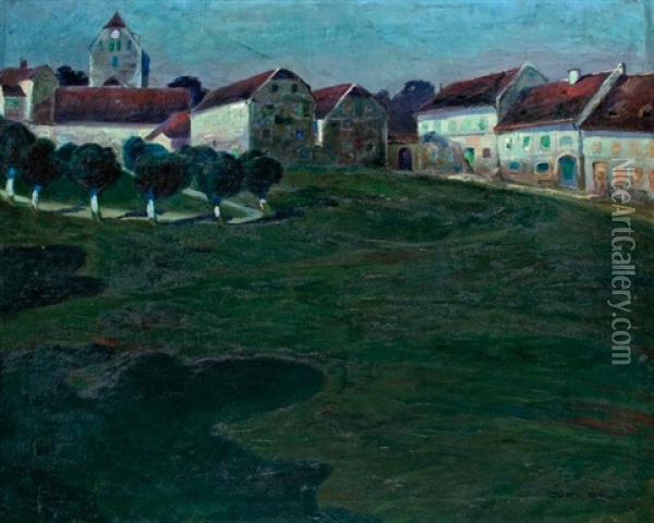 Felvideki Varos Oil Painting - Bela Dery
