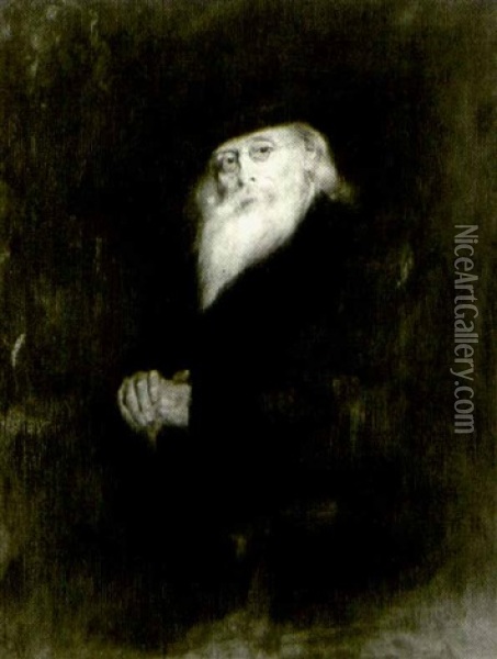 Portyrait Of Professor Edwin Emerson Oil Painting - Franz Seraph von Lenbach