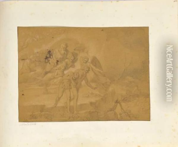 Adam Et Eve Chasses Du
Paradis Oil Painting - Adeodato Malatesta