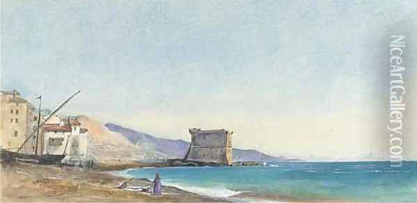 On the coast at Menton, France Oil Painting - Ada Dundas
