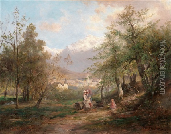 Blick Auf Sexten In Sudtirol Oil Painting - Emil Barbarini