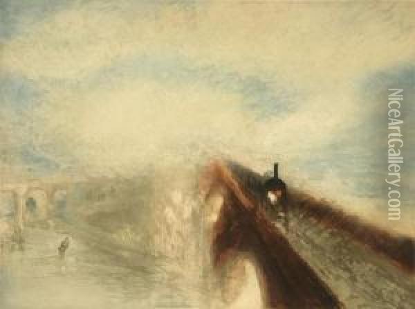 Rain, Steam And Speed Oil Painting - Auguste Brouet