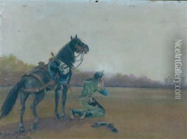 Le Retour Du Croise Oil Painting - Pierre Auguste Brunet-Houard