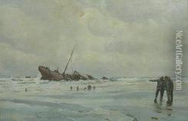 The Wreck Of The Sylvia 1895 Oil Painting - Ernst Dade