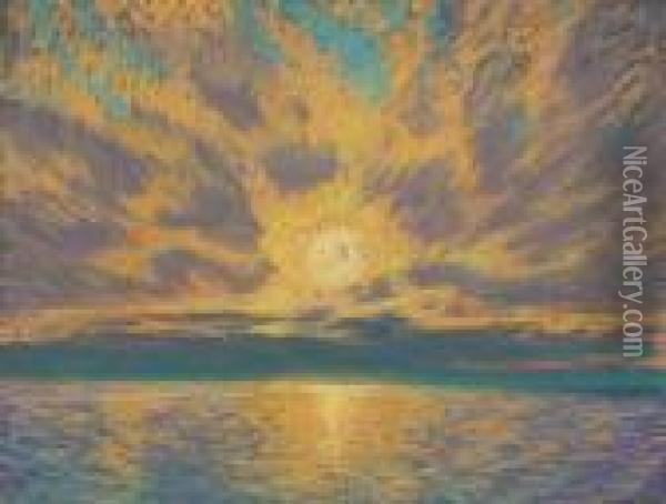 Sunset Norway Oil Painting - William Samuel Horton