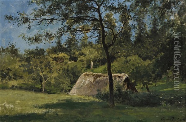 Grove Oil Painting - Cesar De Cock