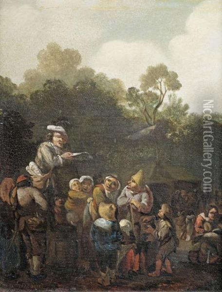 Versammlung Der Dorfgemeinschaft Oil Painting - Cornelis Dusart