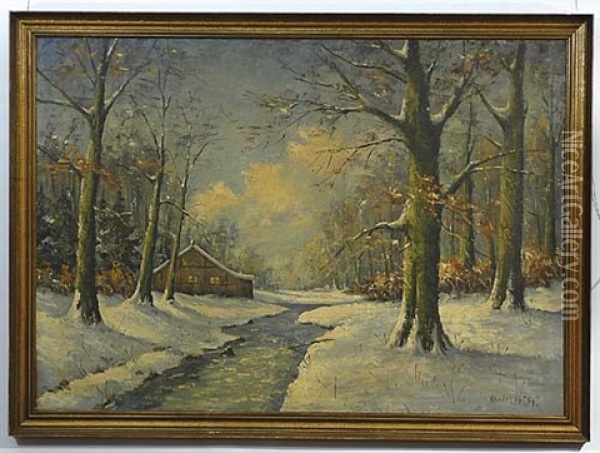 Winter Landscape Oil Painting - Carl Gustaf Wallstroem
