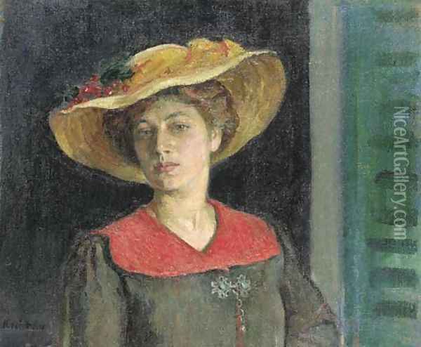 Femme au chapeau jaune Oil Painting - Henri Lebasque