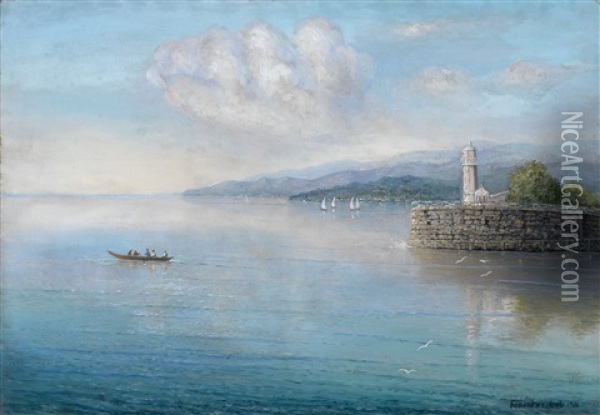 Port Of Batumi Oil Painting - Gevorg Bashindzhagyan