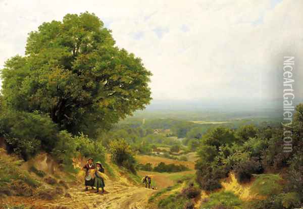 The harveters return Oil Painting - John Clayton Adams