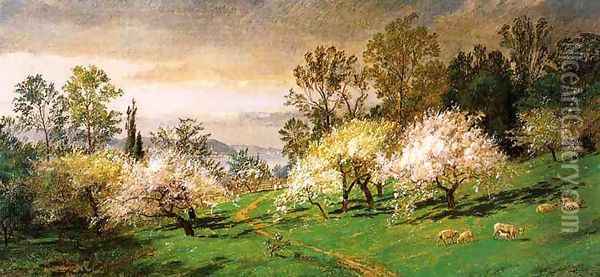 Flowering Trees Oil Painting - Jasper Francis Cropsey