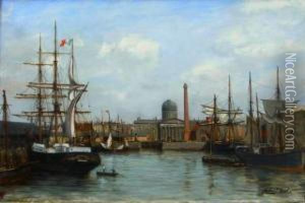 Navires A Trieste Oil Painting - Robert Charles Gustave Laurens Mols